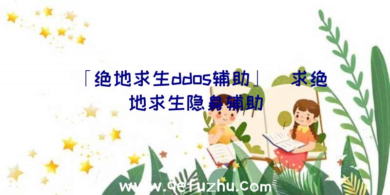 「绝地求生ddos辅助」|求绝地求生隐身辅助
